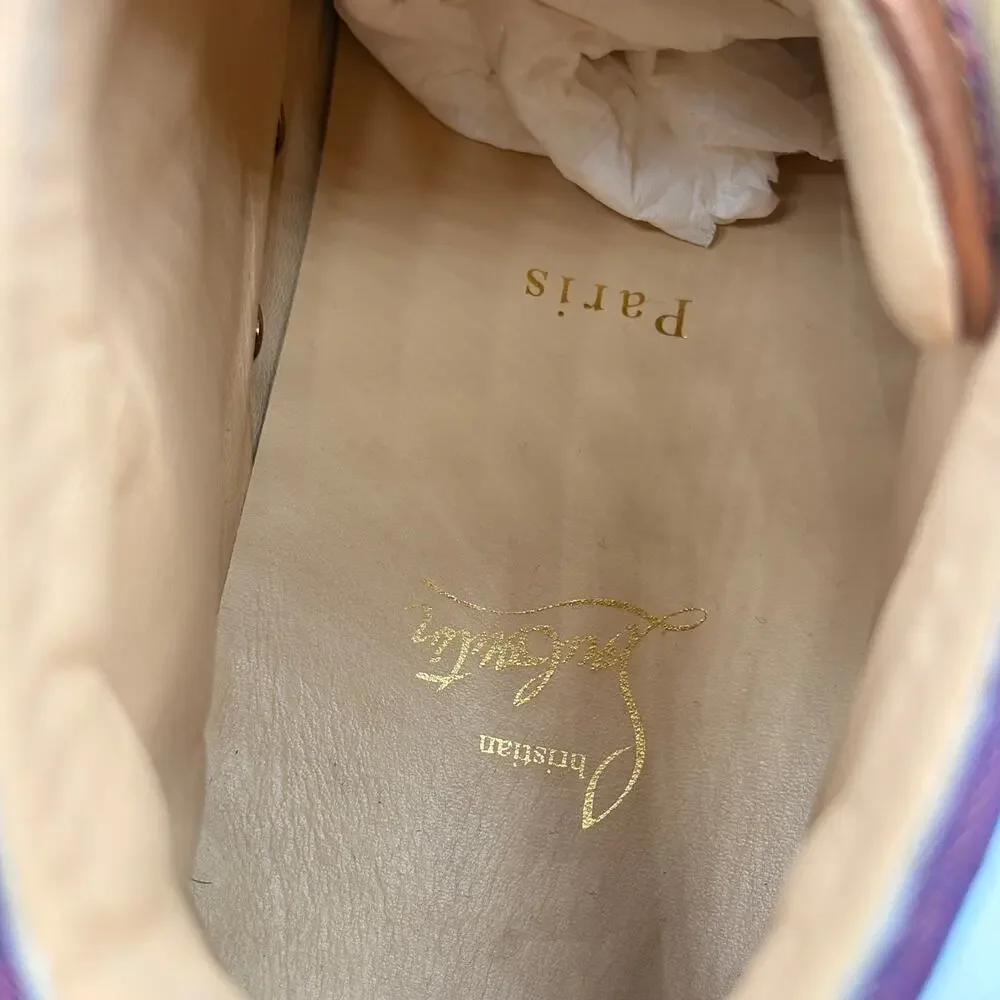 CHRISTIAN LOUBOUTIN Louis Orlato High Top Sneaker Sequin Rainbow Sz 43.5 $2200